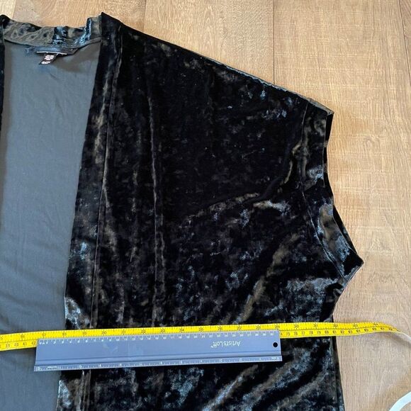 Victoria's Secret Intimates Sleepwear Black Velvet Open Kimono Cardigan (Size L) - Picture 8 of 9